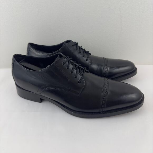 NWOB Cole Haan Preston Grand‎ Cap black leather Oxford M-9 - Picture 1 of 10